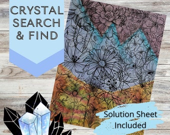 Crystal Search and Find with Solution Page by jsAromatherapy