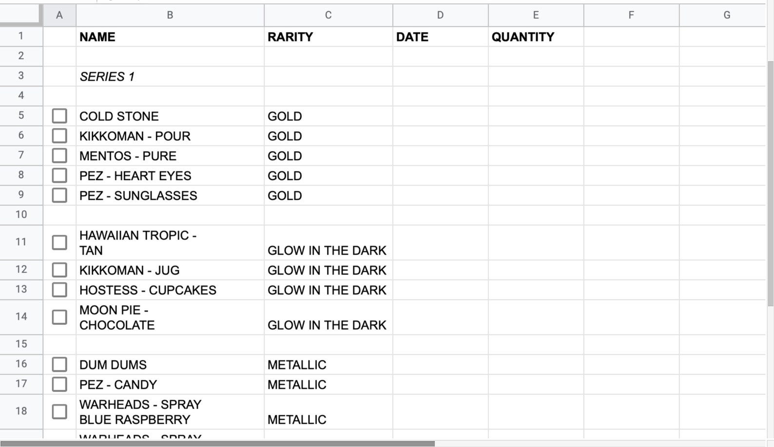 Mini Brands Series 1 Inventory Sheet Etsy