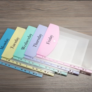 Set of 5 Custom Named A4 Plastic Wallets