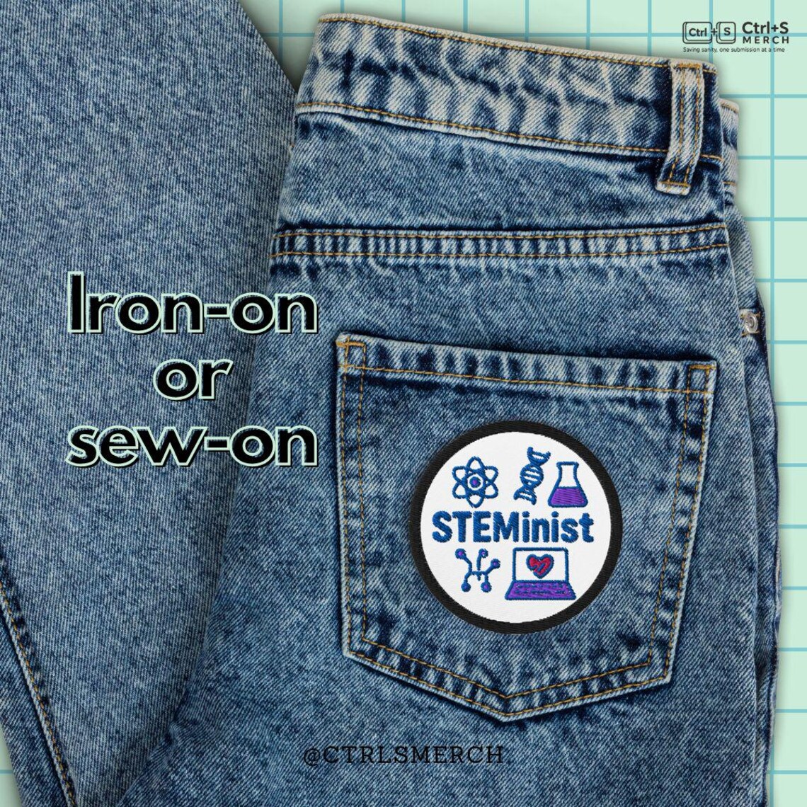 Steminist Patch | Women in STEM Gift | Science Embroidered Patch for ...