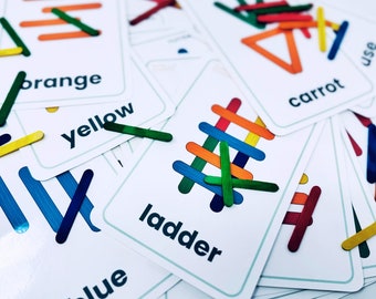 Popsicle Sticks Pattern Cards for Toddlers - Montessori Activities - Toddler Printable - Homeschool Activity - Quiet Activity for Toddlers