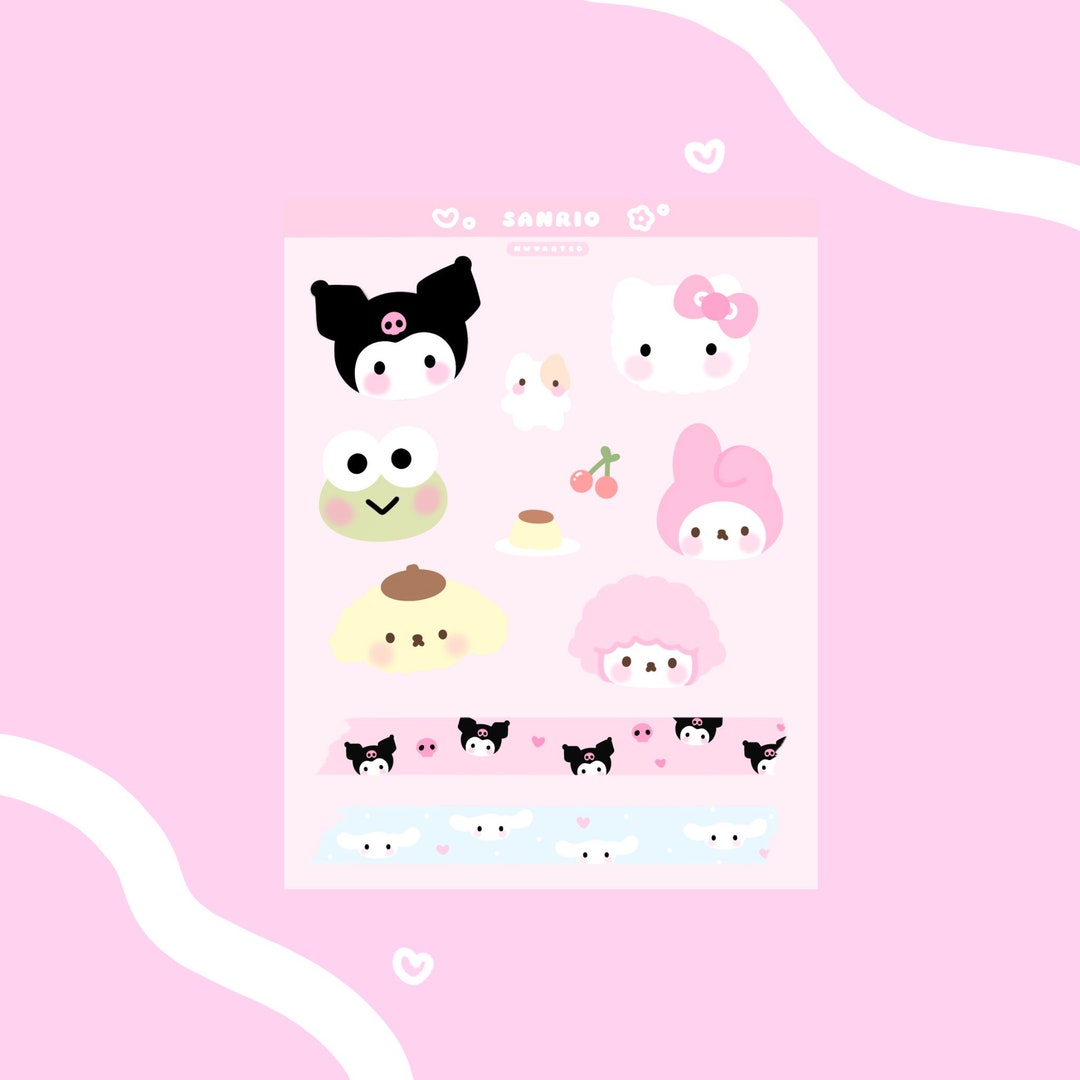 Kawaii Themed Sticker Sheet - Etsy