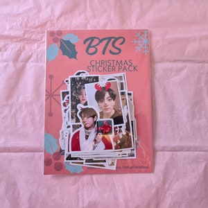 BTS Kpop Weihnachten Festliche Glossy Die Cut Aufkleber RM Jin Suga Jhope Jimin V Jungkook 5 10 15 20 25 30 40 Pack | Kpop Geschenke und Merchandise