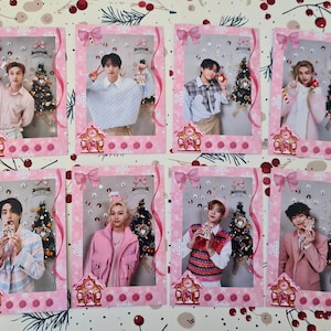 Stray Kids Weihnachts-Polaroids (Polcos) | Dekorierte Fotokarten | KPOP Geschenke und Merchandise