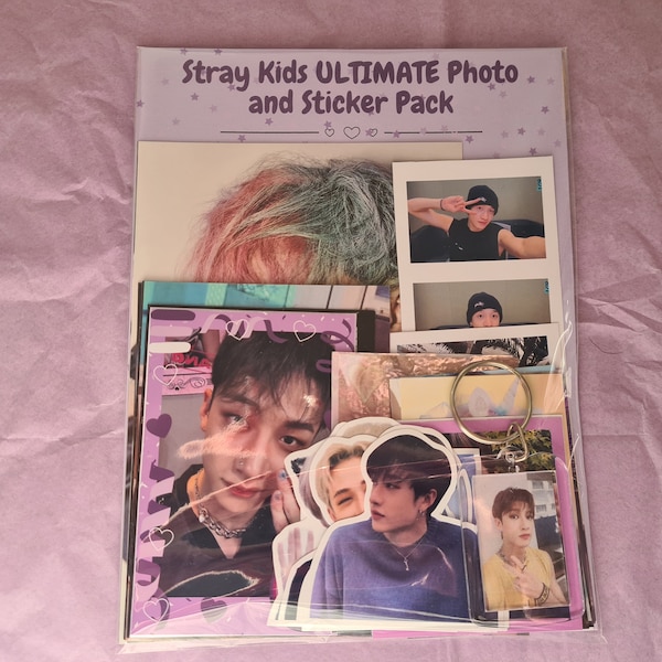 Stray Kids ULTIMATE Bias Photo and Sticker Pack | Photocards, holographic PCs, filmstrips, polcos and more of your SKZ Bias | KPOP Gifts