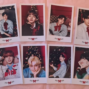 Streunende Kinder Weihnachten inspirierte Polaroids (Polcos) | Dekorierte Fotokarten | KPOP Geschenke und Merchandise