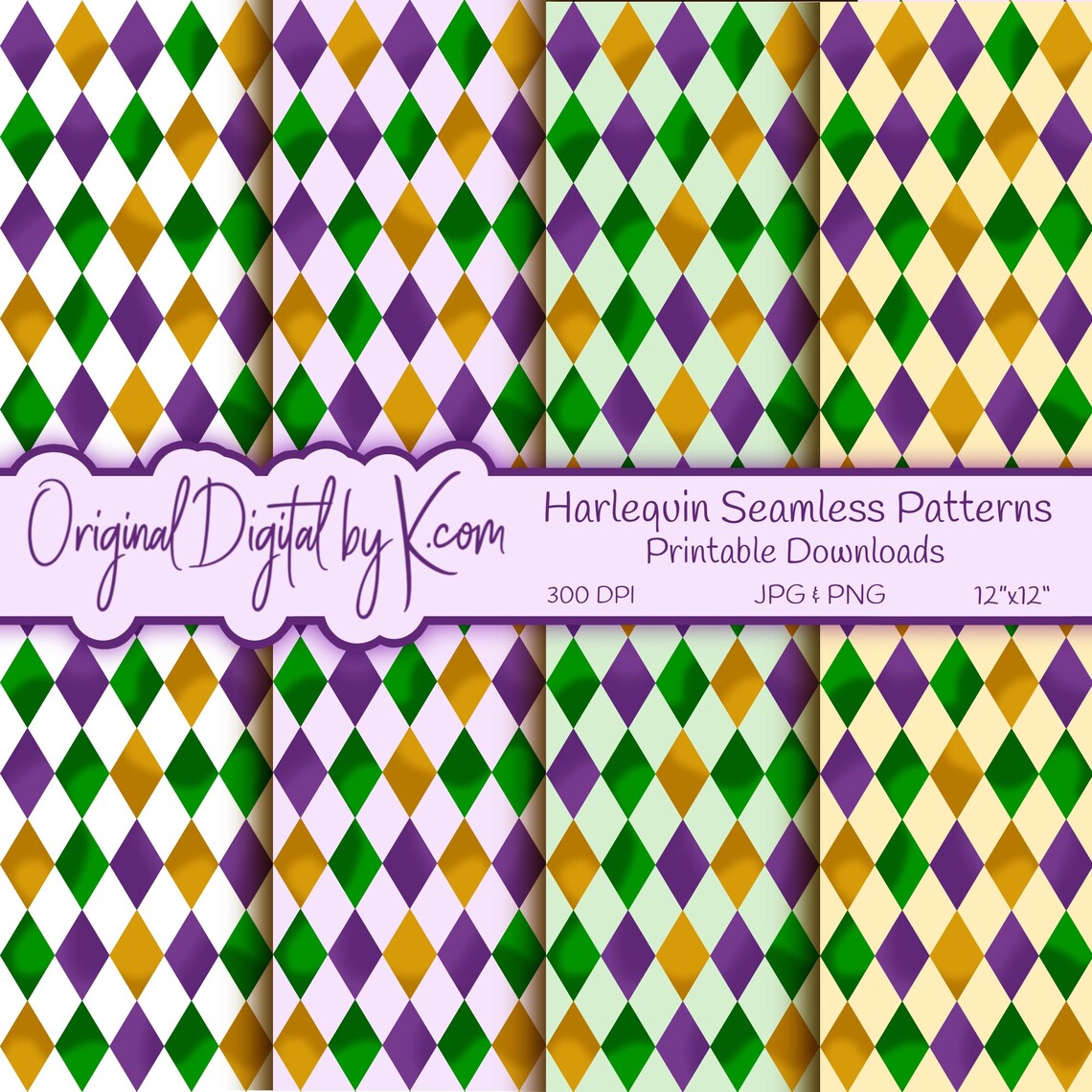 Printable Downloads Harlequin Seamless Pattern OK0010 12x12 JPG PNG ...