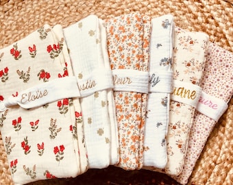 Personalized Baby Health Record Book Cover with Embroidered Name | Baby Girl/Boy Gift | Double Gauze Cotton Baby Health Record Book Cover | Baby