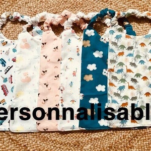 Personalized nursery canteen napkin, table napkin, children's elastic bib, gifts for children, back to school
