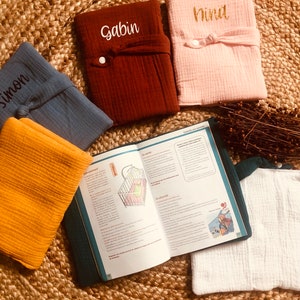 Cotton gauze health record cover, baby care, baby gift, personalized birth gift