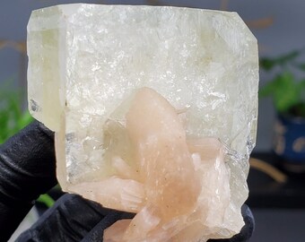 Apophyllite Block Crystal & Stilbite Specimen 3.14oz