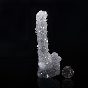 Collector Specimen Apophyllite Stalactite Formation on Blue-Gray Chalcedony 6.10oz