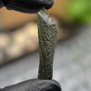 Chlum Moldavite 18.25ct Twisted Stick-Shaped Premium Grade