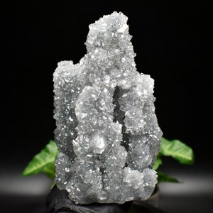 Collector Specimen Apophyllite Stalactite Formation on Blue-Gray Chalcedony 3.94lbs