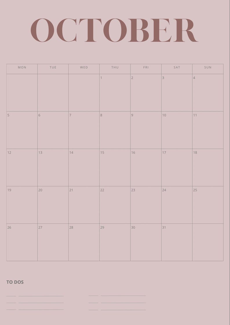 Annual Calendar 2026 - Etsy UK