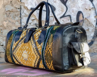 Kilim Travel Bag, carpet bag, Weekender Bag for Woman, weekend bag, Boho western travel bag, carpet overnight bag, kilim overnight bags.