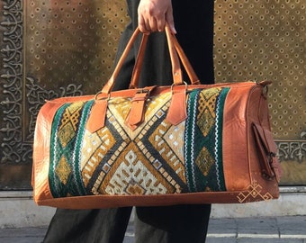 Bolsa de viaje Kilim personalizada, bolsa de alfombra, bolsa de fin de semana para mujer, bolsa de viaje boho occidental, bolsa de noche de alfombra, bolsas de noche kilim.