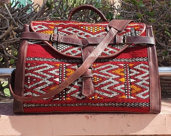 Classic Kilim travel bag Weekender - Stylish Vintage carpet Bag Gift for her