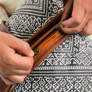 Moroccan handmade Kilim bohemian Roll top backpacks for women image 6