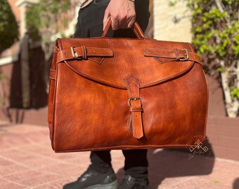 Personalized genuine leather travel bag for both sexes, large design duffel bags, Leather Weekend Bag, briefcase duffle bag