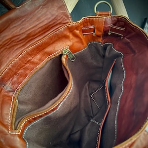 moroccan vintage style red kilim tote bag, women leather handbag, kilim travel handbag, kilim design red tote bag carpet shoulder bag image 7