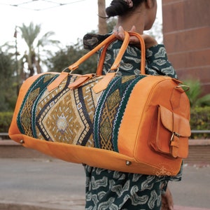 Kilim Travel Bag, carpet bag, Weekender Bag for Woman, weekend bag, Boho western travel bag, carpet overnight bag, kilim overnight bags. image 10