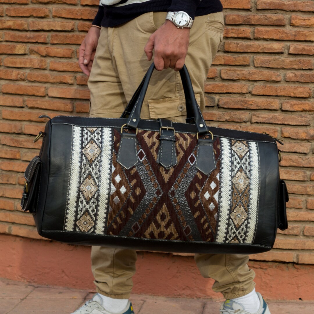 Kelim-Reisetasche, Teppichtasche, Weekender-Tasche für Frau, Wochenendtasche, Boho-Western-Reisetasche, Teppich-Übernachtungstasche, Kelim-Übernachtungstaschen.