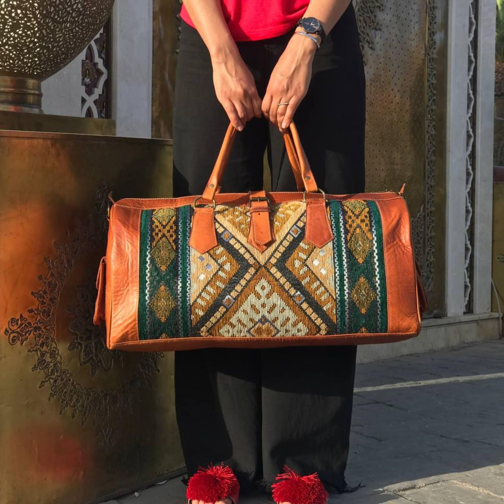 Kilim Travel Bag, carpet bag, Weekender Bag for Woman, weekend bag, Boho western travel bag, carpet overnight bag, kilim overnight bags.