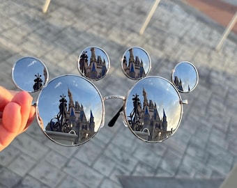 Mickey Mouse Sunglasses: Gold Frame, Black Lens, Oversized  display picture 2