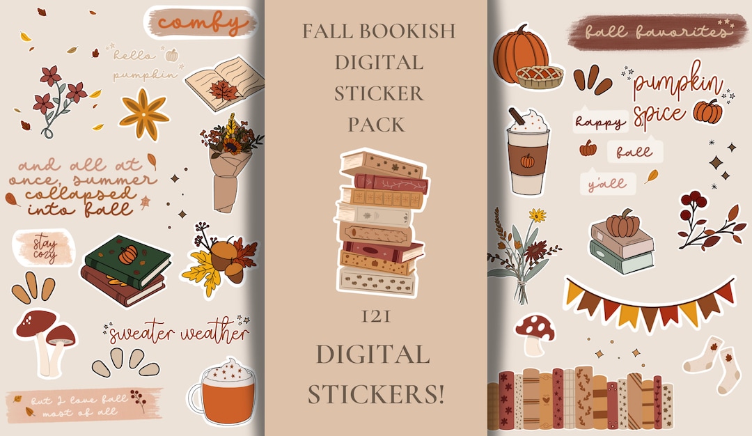Cozy Fall Digital Bookish Collection - Etsy
