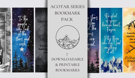 ACOTAR Bookmark Collection Download &amp; Print | Etsy