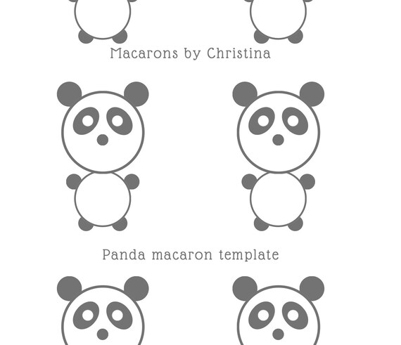 panda macaron template etsy