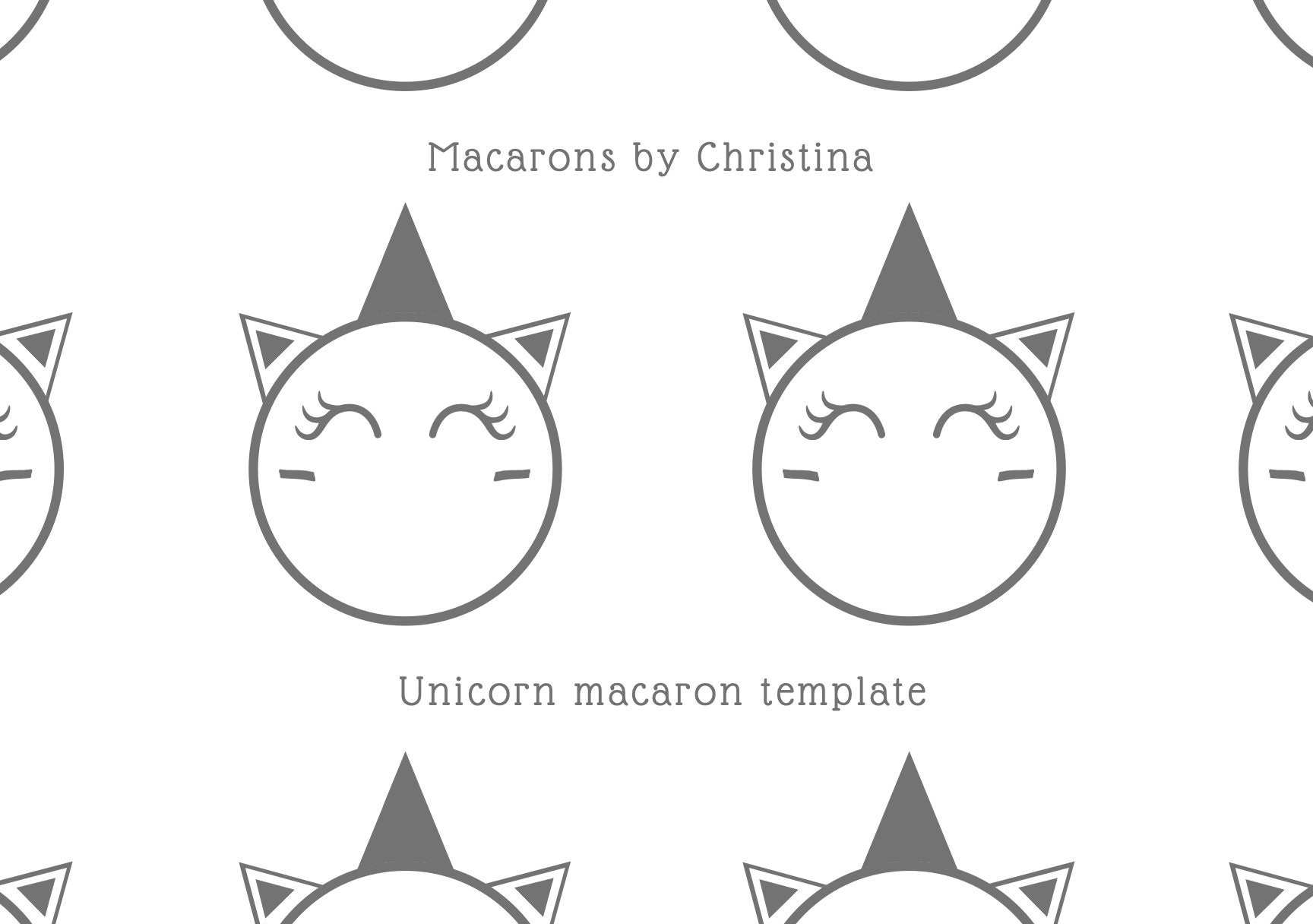 unicorn macaron template etsy