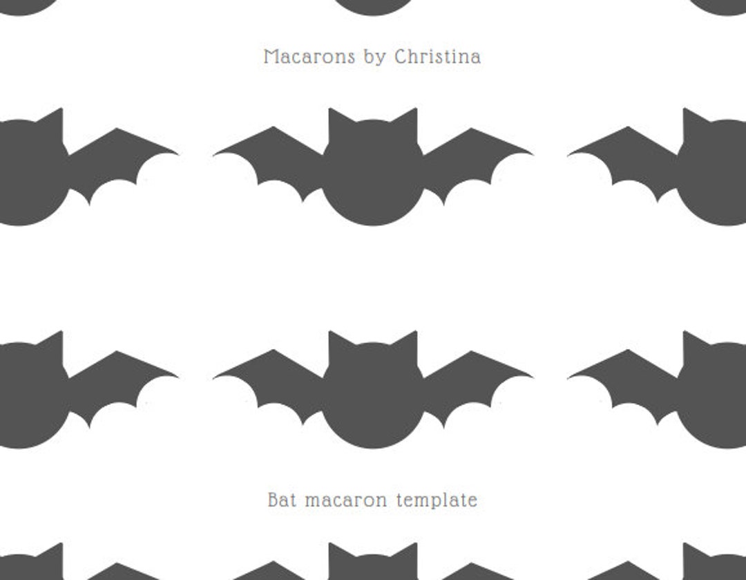 Bat Macaron Template - Etsy