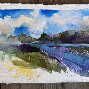 NEW Original Watercolor Painting by TL Aley - Abstract Landscape - Watercolour Art Paper