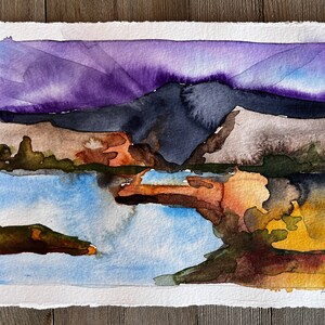 NEW Original Watercolor Painting by TL Aley - Abstract Landscape - Watercolour Art Paper
