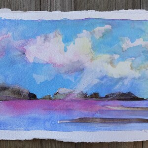 Original Watercolor Painting by TL Aley - Abstract Landscape - Watercolour Art Paper