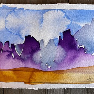 NEW Original Watercolor Painting by TL Aley - Abstract Landscape - Watercolour Art Paper