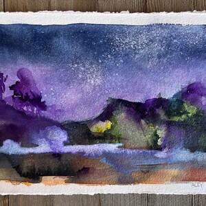 NEW Original Watercolor Painting by TL Aley - Abstract Landscape - Watercolour Art Paper