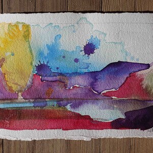 NEW Original Watercolor Painting by TL Aley - Abstract Landscape - Watercolour Art Paper