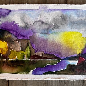 NEW Original Watercolor Painting by TL Aley - Abstract Landscape - Watercolour Art Paper