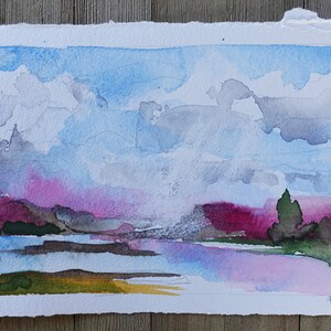 NEW Original Watercolor Painting by TL Aley - Abstract Landscape - Watercolour Art Paper