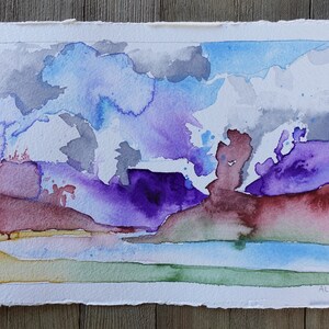 NEW Original Watercolor Painting by TL Aley - Abstract Landscape - Watercolour Art Paper