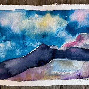 NEW Original Watercolor Painting by TL Aley - Abstract Landscape - Watercolour Art Paper