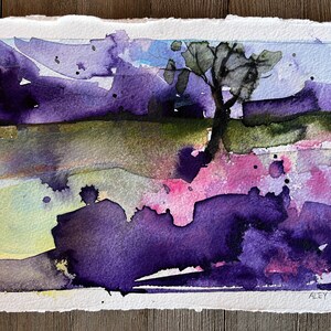 NEW Original Watercolor Painting by TL Aley - Abstract Landscape - Watercolour Art Paper