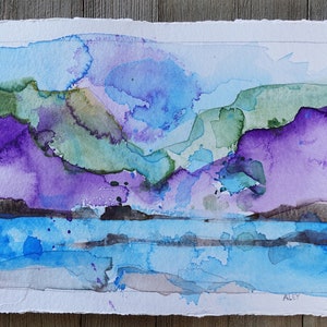 NEW Original Watercolor Painting by TL Aley - Abstract Landscape - Watercolour Art Paper