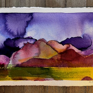 Original Watercolor Painting by TL Aley - Abstract Landscape - Watercolour Art Paper