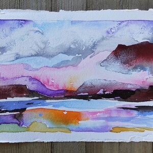 NEW Original Watercolor Painting by TL Aley - Abstract Landscape - Watercolour Art Paper