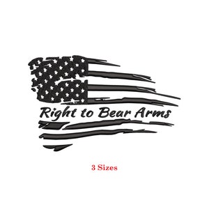 Recht om wapens te dragen USA vlag Machine borduurwerk ontwerp / USA vlag dragen wapens / recht om wapens te dragen