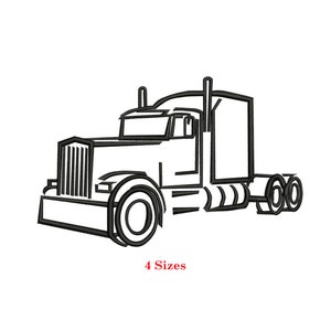 Semi Tractor Machine embroidery design / Trailor / Truck / Truck Drivers / Four sizes